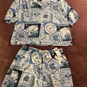 Abercrombie & Fitch Blue Floral Women's Short